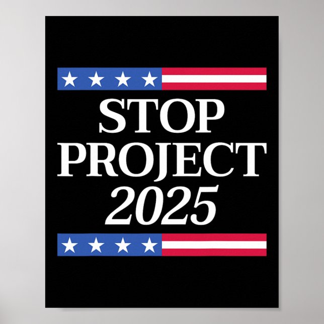 Poster Projet 2025 Anti Trump Drapeau Usa Politique Femme (Devant)
