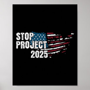 Poster Projet 2025 contre Trump drapeau américain