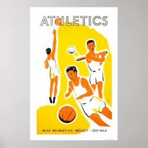 Poster Projet d'athlétisme jeunesse 1939 WPA