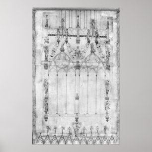 Poster Projet pour la Cathédrale, élévation de l'ouest