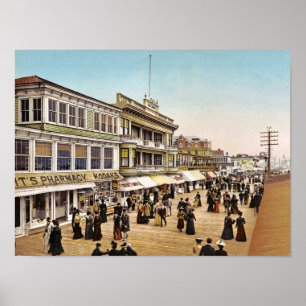 Poster promenade à Atlantic City, 1900