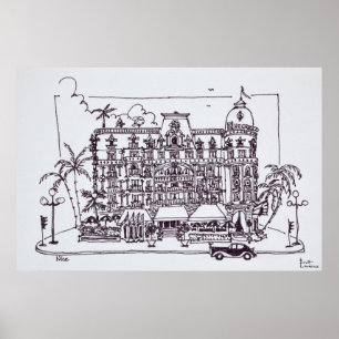 Poster Promenade anglaise de l'hôtel Negresco  Nice, Fra