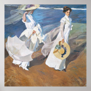 Poster Promenade au bord de la mer, Joaquín Sorolla