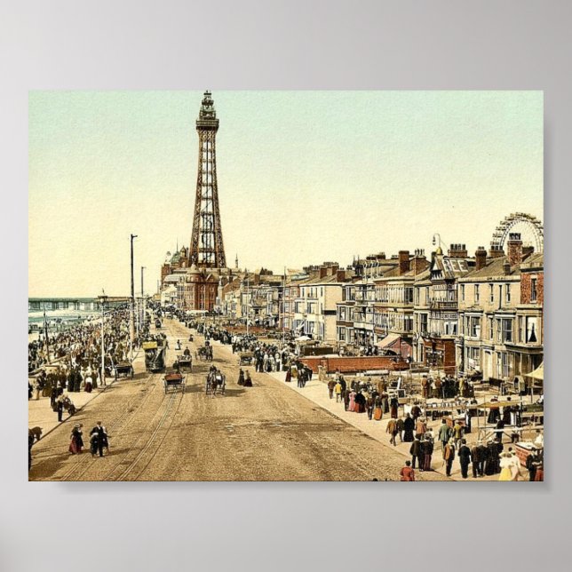 Poster Promenade, Blackpool, Angleterre classique Photoch (Devant)
