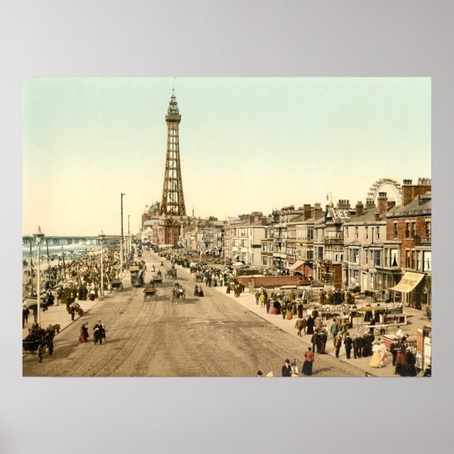 Poster Promenade de Blackpool, Lancashire, Angleterre (Devant)