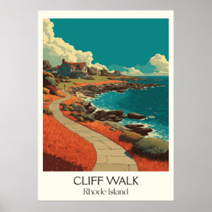 Poster Promenade de Cliff Rhode Island Chemin de l'Océan