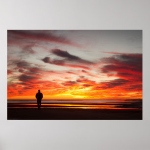 Poster Promenade du coucher du soleil