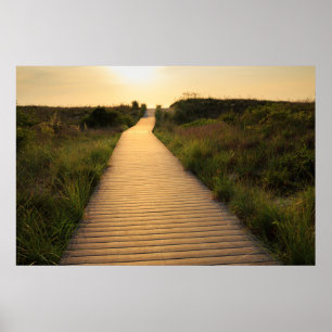 Poster Promenade en bois vers la plage