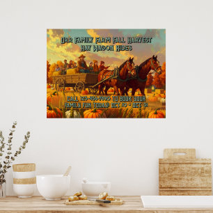 Poster Promenade en chariot tiré par des chevaux pour la