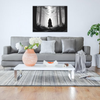 Poster Promenade tranquille monochrome dans la forêt