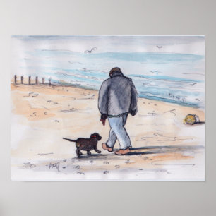 Poster Promener le chien - 05