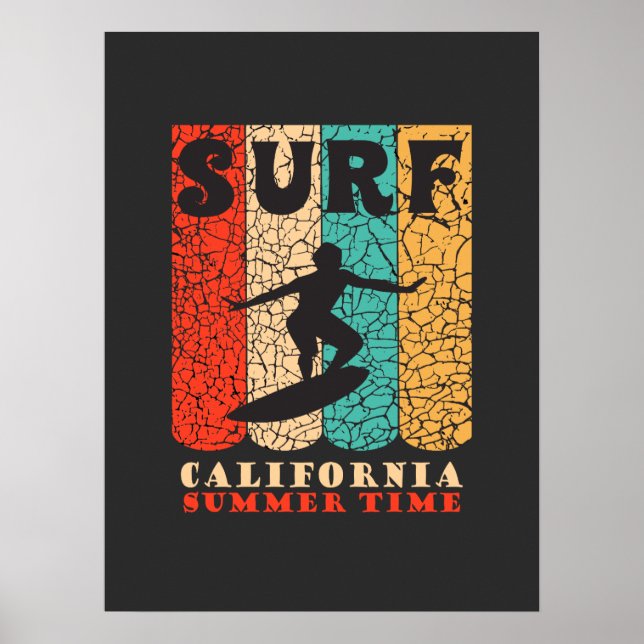 Poster Promenez-vous sur la plage Waves California Summer (Devant)