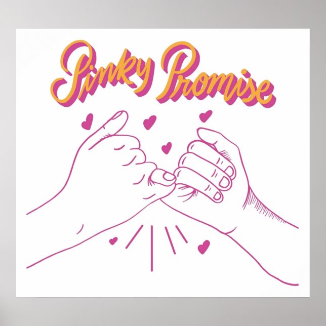Poster Promesse Pinky avec coeur (Devant)