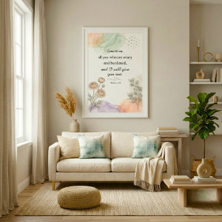 Poster Promesses de Dieu dans la Bible à l'aquarelle neut
