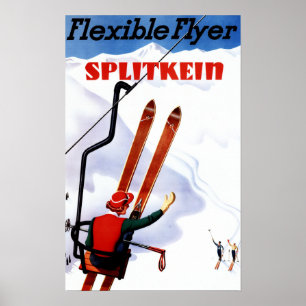 Poster Promo Flexible Flyer Splitkein Skis En Bois