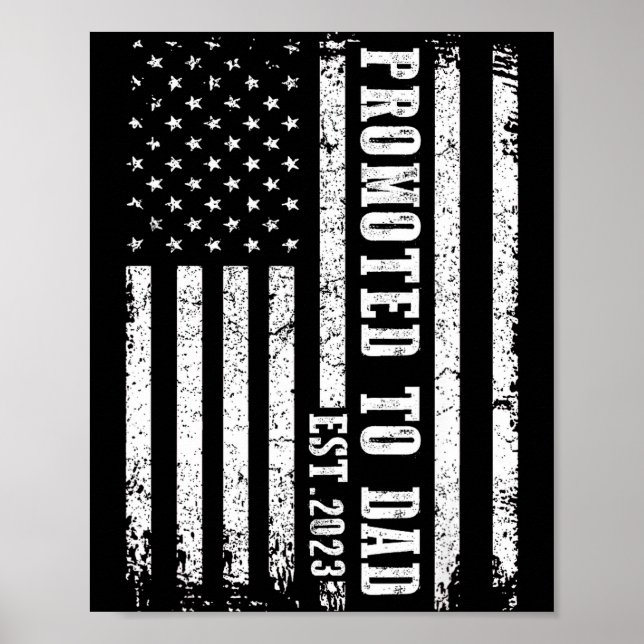 Poster Promoted To Dad 2023 Funny Shirt For New Dad  (Devant)