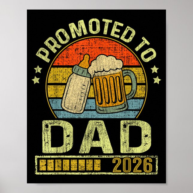 Poster Promoted To Dad 2026 Expecting Baby Funny Soon To  (Devant)