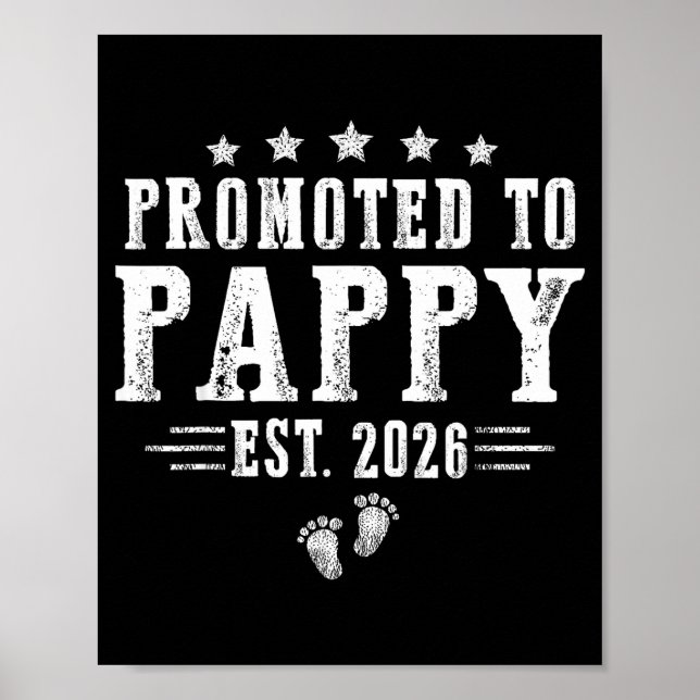 Poster Promoted To Pappy Est.2026 Father's Day First Time (Devant)