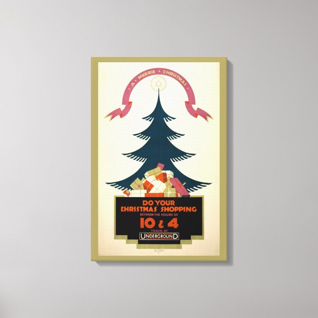 Poster Promoting Travel By London Underground Canvas Print (Front)