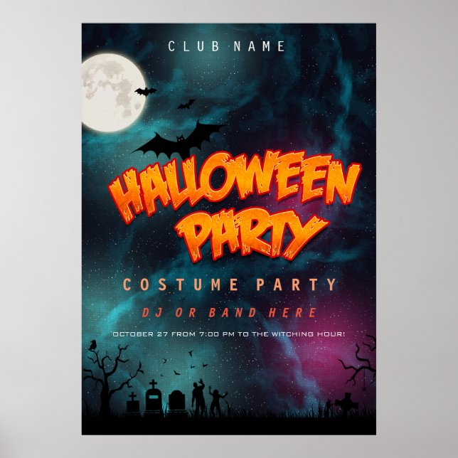 Poster Promotion du club de la fête du costume de cimetiè (Devant)