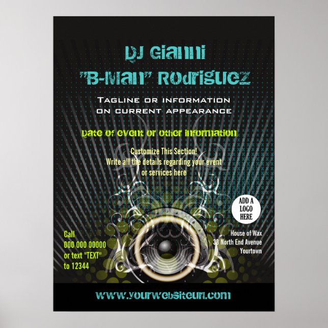 Poster promotionnel du présentateur DJ (Devant)