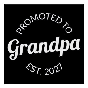 Poster Promu Grand-papa dès 2027 Nouveau Papa Je suis