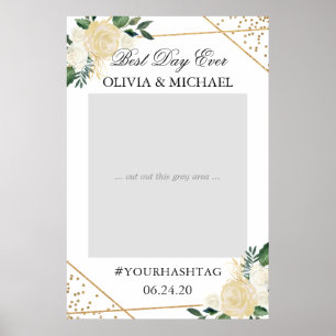 Poster Prop photo de la fête de mariage moderne Gold Gree