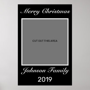 Poster Prop photo de Noël noir minimaliste moderne