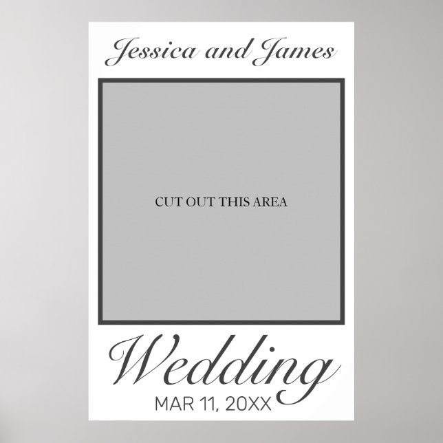 Poster Prop photo minimaliste blanc Mariage (Devant)