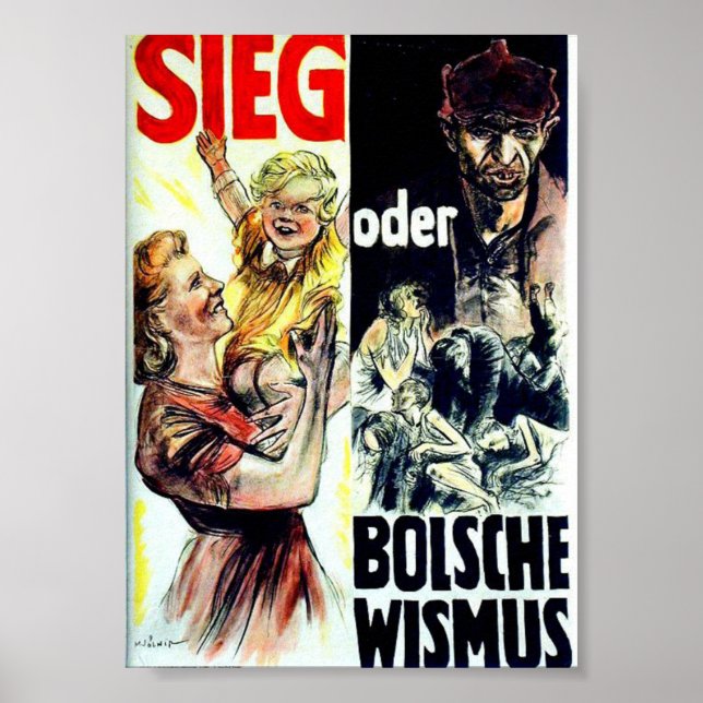 Poster Propagande allemande contre le bolchevisme (Devant)