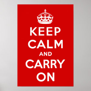 Poster Propagande de guerre vintage Gardez votre calme et