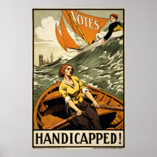 Poster Propagande de suffrage Vintage Handicapée