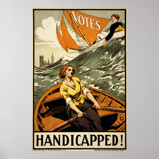 Poster Propagande de suffrage Vintage Handicapée (Devant)