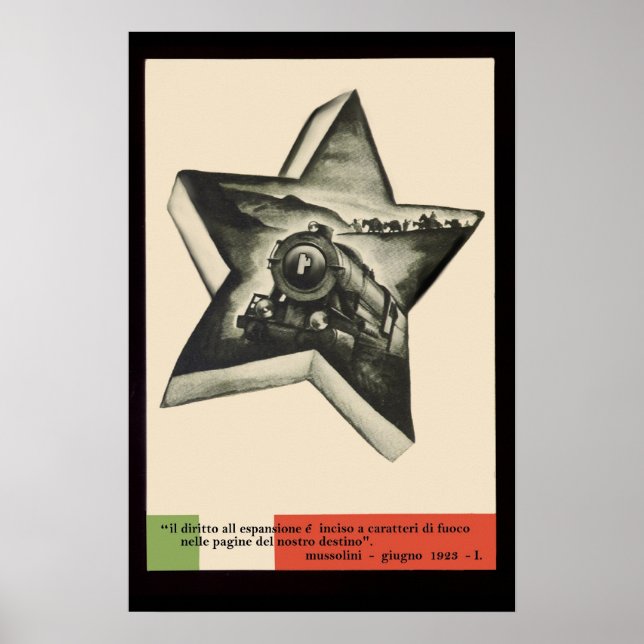 Poster Propagande Mussolini (Devant)
