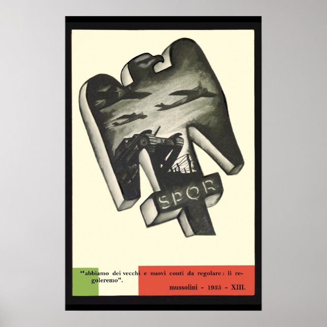 Poster Propagande Mussolini (Devant)