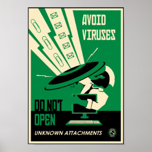 Poster Propagande Office : Évitez les téléchargements (ve
