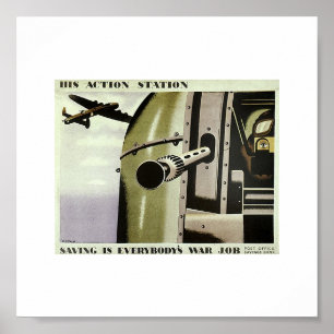 Poster Propagande vintage de 2ÈME GUERRE MONDIALE