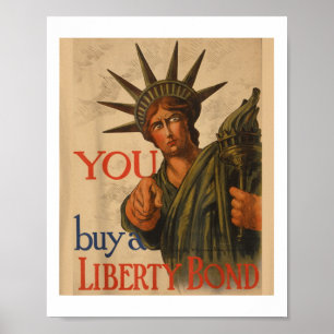 Poster Propagande Ww1 vintage Liberty Bond Usa Wor