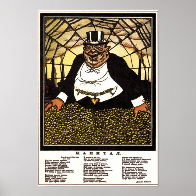 Poster Propagation anti-capitalisme de l'URSS vintage (Devant)