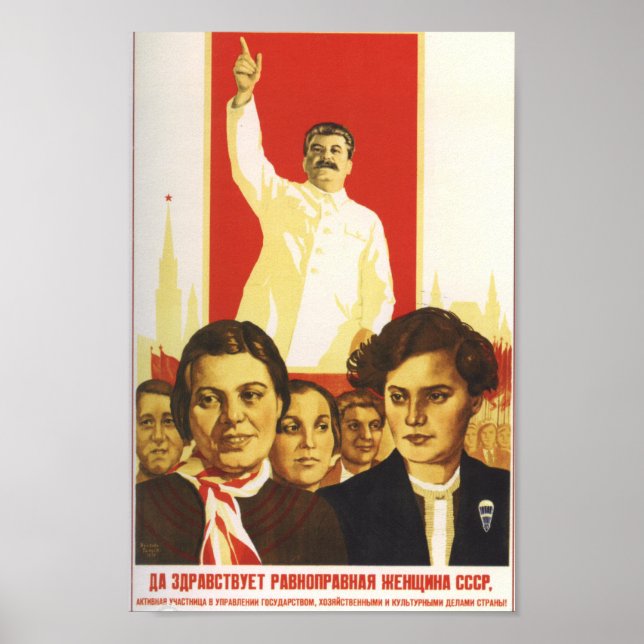 Poster Propagation soviétique pour l'égalité des sexes (Devant)