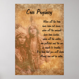 Poster Prophétie crie couple amérindien amérindien