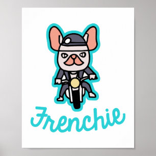 Poster Propriétaire de la moto Frenchie Biker Chien Frenc