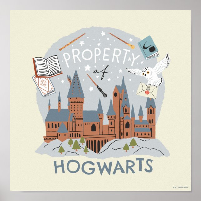 Poster Propriété de Hogwarts Cartoon Graphic (Devant)