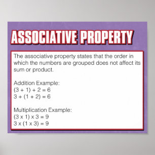 Poster Propriété de nombres- Propriété associative