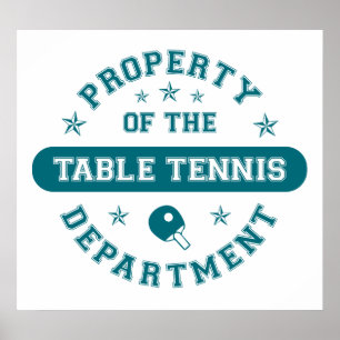Poster Propriété du département de ping-pong