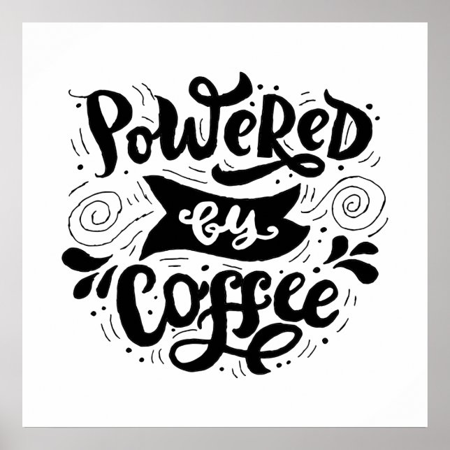 Poster Propulsé par le café - Citations de motivation du  (Devant)