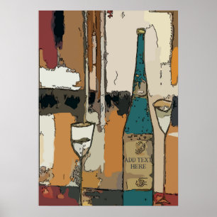 Poster Prosecco Wine Abstrait