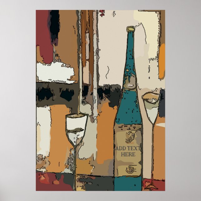 Poster Prosecco Wine Abstrait (Devant)