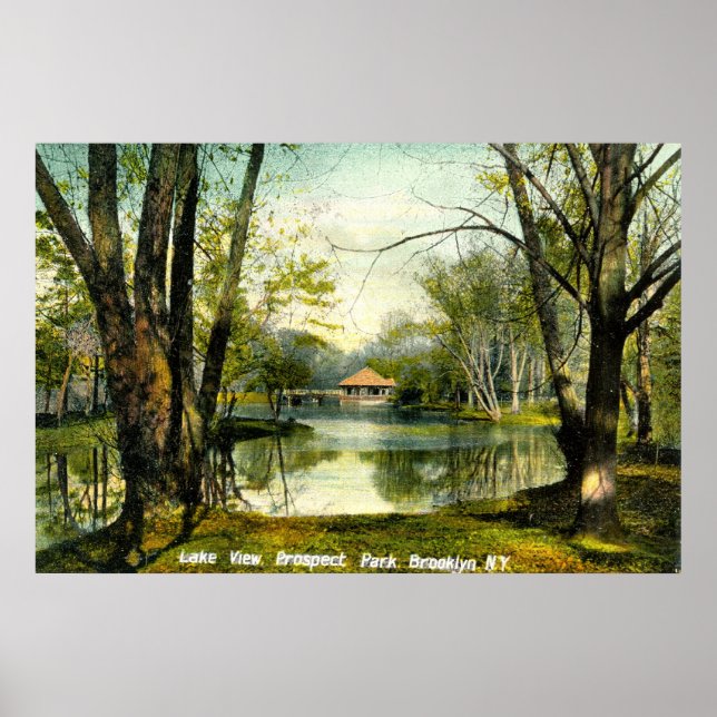 Poster Prospect Park, Brooklyn NY, 1908 Vintage (Devant)