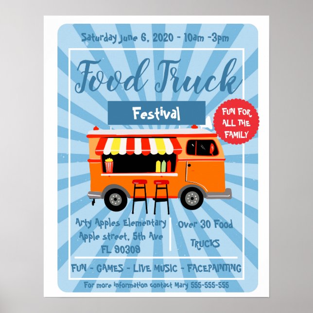 Poster prospectus thématique pour camions de nourriture e (Devant)